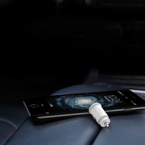 Mini ładowarka Baseus Grain Car Charger CCALL-ML02 samochodowa 2x USB-A 3.1A - biała