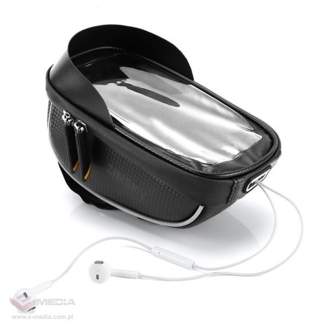 Wozinsky torba rowerowa na kierownicę z etui na telefon 1 l czarna (WBB16BK)