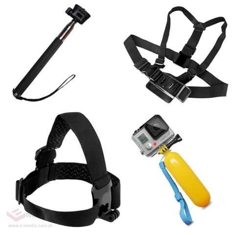 Zestaw 5 w 1 akcesoria do kamer sportowych GoPro SJCAM