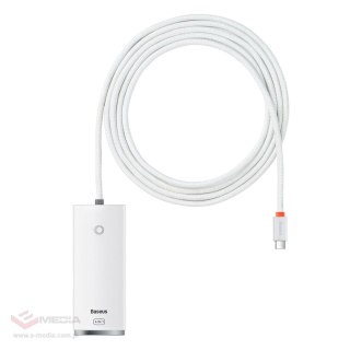 Baseus Lite Series przejściówka HUB USB Typ C - 4x USB 3.0 2m biały (WKQX030502)