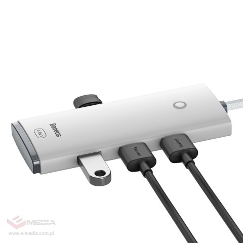 Baseus Lite Series przejściówka HUB USB Typ C - 4x USB 3.0 2m biały (WKQX030502)