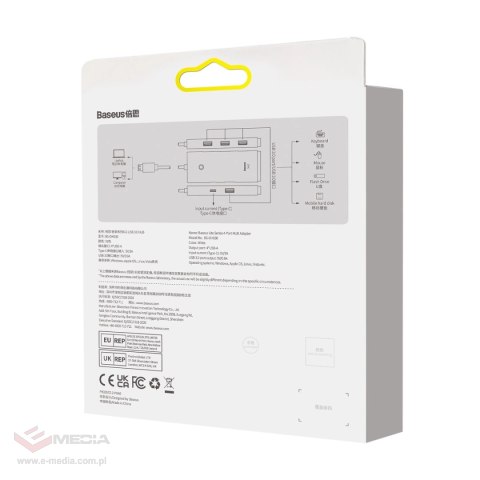 Baseus Lite Series przejściówka HUB USB Typ C - 4x USB 3.0 2m biały (WKQX030502)