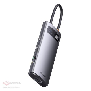 Baseus Metal Gleam Series stacja dokująca HUB 7 w 1 USB Typ C - 1 x HDMI / 1 x VGA / 3 x USB 3.2 Gen. 1 / 1 x Power Delivery / 1