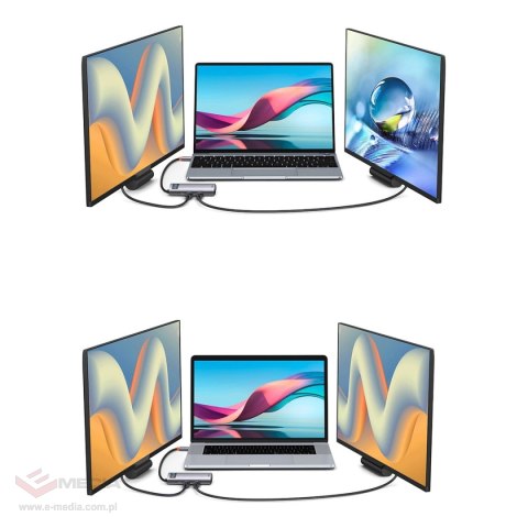 Baseus Metal Gleam Series stacja dokująca HUB 7 w 1 USB Typ C - 1 x HDMI / 1 x VGA / 3 x USB 3.2 Gen. 1 / 1 x Power Delivery / 1
