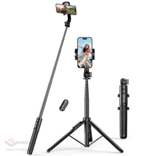 Selfie stick Ugreen LP586 statyw teleskopowy z pilotem Bluetooth 1,5m - czarny