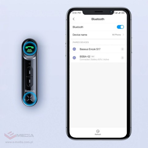Transmiter Bluetooth AUX Baseus BSBA-02 (Overseas Edition) - czarny