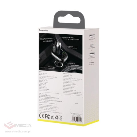 Transmiter Bluetooth / ładowarka do samochodu Baseus S-13 (Overseas Edition) - czarny