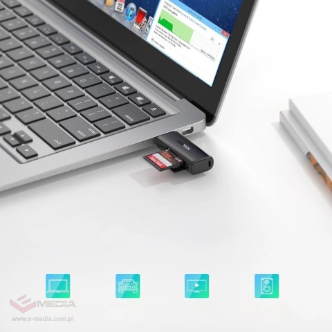Czytnik kart SD/TF Ugreen CM264 USB 3.0 - czarny