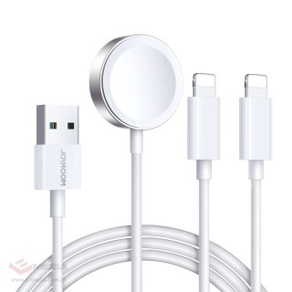 Kabel 3 w 1 Joyroom S-IW007 magnetyczna ładowarka USB-A - Lightning 1.2m - biały