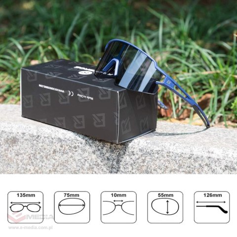 Okulary rowerowe Rockbros 10174 UV400 - niebieskie