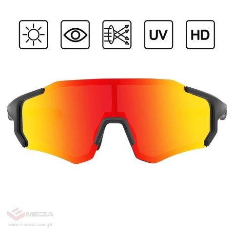 Okulary rowerowe Rockbros 10182 polaryzujące - czerwone
