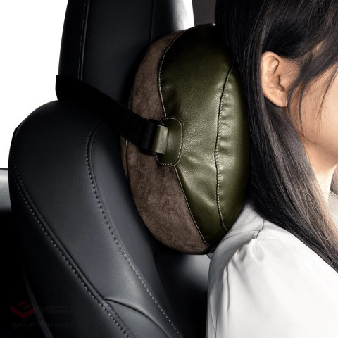 Poduszka Baseus ComfortRide Series na zagłówek samochodowy z 2 materiałami - ciemnozielona