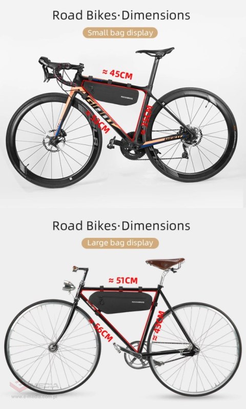 Sakwa rowerowa Rockbros AS-043 na rzepy 3l - czarna