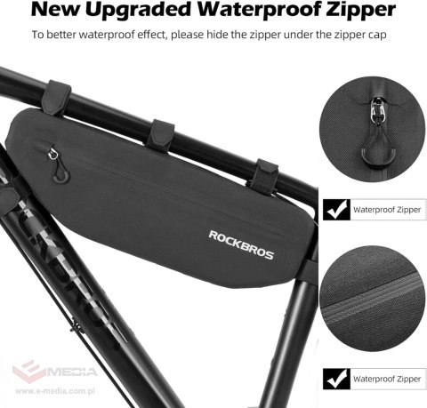 Sakwa rowerowa Rockbros AS-043 na rzepy 3l - czarna