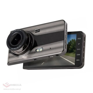 Wideorejestrator samochodowy DVR979G Full HD G-sensor LCD z kamerą cofania - beżowy