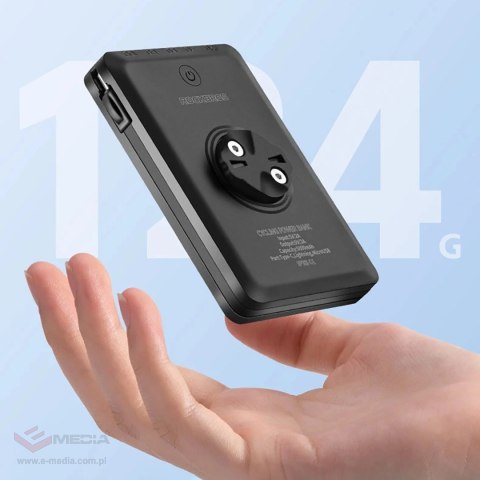 Lampka rowerowa Rockbros JP008 przednia pod licznik z powerbankiem 5000mAh 150lm IPX6 - czarna