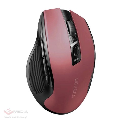 Mysz optyczna Ugreen MU006 bezprzewodowa USB 2.4GHz / Bluetooth 5.0 4000 DPI - czerwona