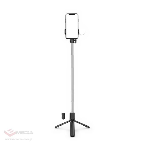 Selfie stick WR1YXS teleskopowy tripod 0.71m z okrągłą lampą - czarny