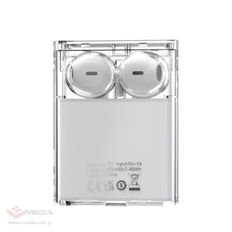Słuchawki bezprzewodowe TWS Joyroom JR-TC1 IceLens Series ze światłami LED - białe