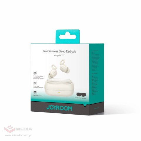Słuchawki bezprzewodowe TWS Joyroom JR-TS1 Cozydots Series do spania ANC Bluetooth 5.3 - białe