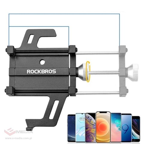 Uchwyt rowerowy Rockbros 699-BK ze stopu aluminium do telefonu - czarny