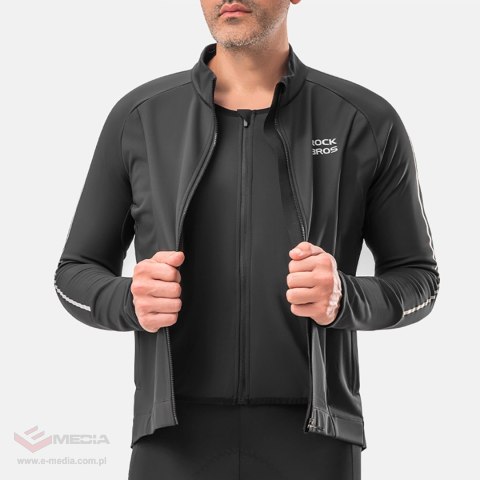 Kurtka rowerowa Rockbros jesień/zima z długim rękawem L - czarna