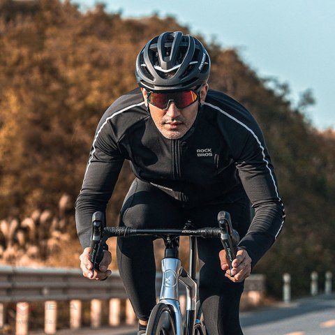 Kurtka rowerowa Rockbros jesień/zima z długim rękawem XL - czarna