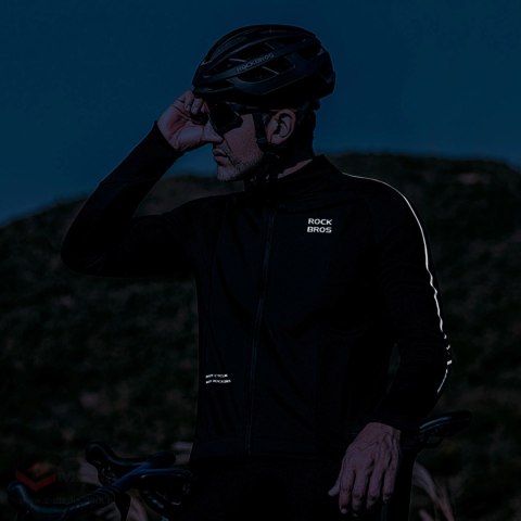 Kurtka rowerowa Rockbros jesień/zima z długim rękawem XL - czarna