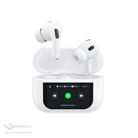 Słuchawki Dudao U19 douszne TWS bezprzewodowe Bluetooth 5.3 z wyświetlaczem LED - białe