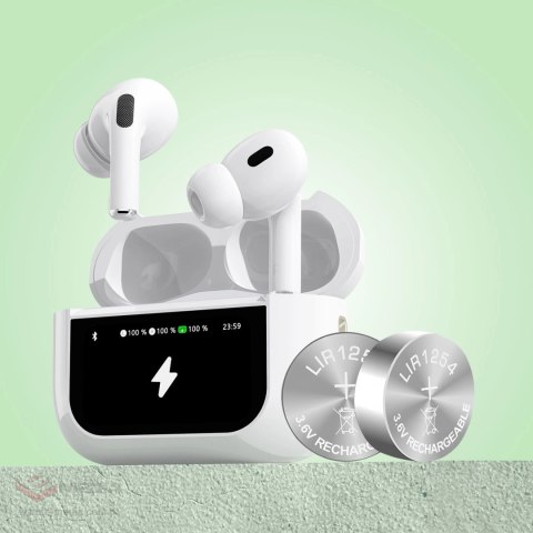 Słuchawki Dudao U19 douszne TWS bezprzewodowe Bluetooth 5.3 z wyświetlaczem LED - białe