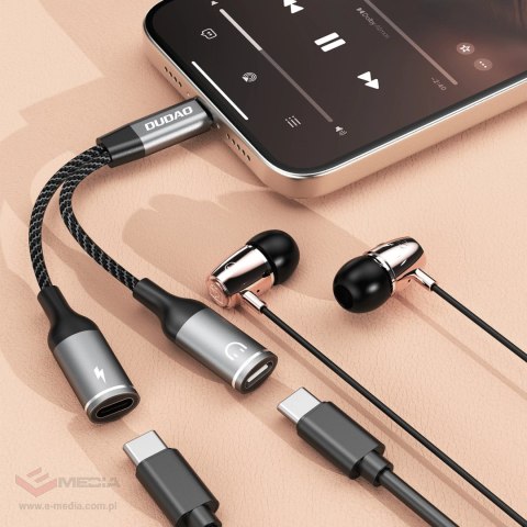 Adapter Dudao L13C+ 2w1 USB-C - szary