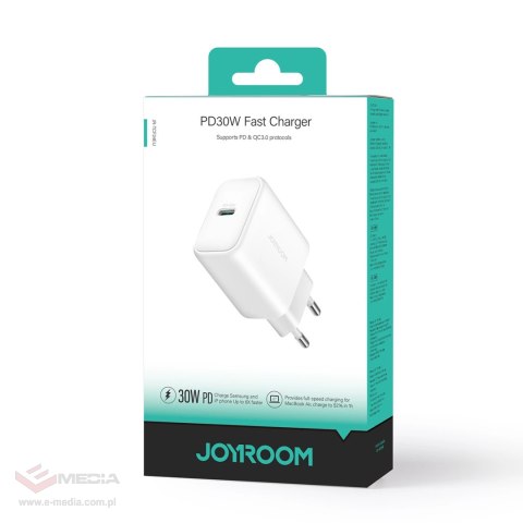 Ładowarka Joyroom JR-TCF24 sieciowa USB-C PD 30W QC SFC - biała