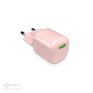 Ładowarka sieciowa Puro 20W GaN USB-C - różowa