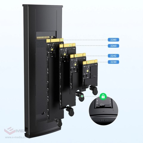 Obudowa Ugreen CM578 15512 na dysk M.2 NVMe 10Gbps - czarna + kabel USB-C / USB-A + kabel USB-C / USB-C