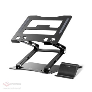 Podstawka pod laptopa, tablet Wozinsky WRS-CPY75DSB aluminiowa + Gratis! podstawka do smartfona - czarna