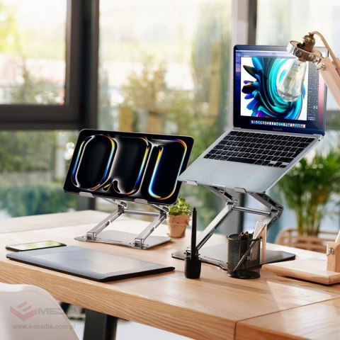 Podstawka pod laptopa, tablet Wozinsky WRS-CPY75DSS aluminiowa + Gratis! podstawka do smartfona - srebrna