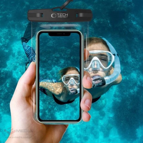 Pokrowiec wodoodporny Tech-Protect UWC7 uniwersalny na smartfony do 6.9" - czarny