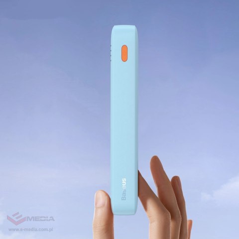 Powerbank Baseus Airpow 20W 20000mAh z białym kablem Baseus Simple Series USB-A - USB-C 50cm - niebieski