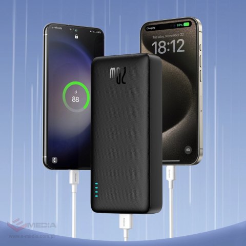 Powerbank Baseus Airpow 20W 20000mAh z kablem Baseus Simple Series USB-A - USB-C 50cm - czarny