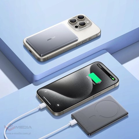 Powerbank Joyroom JR-PBM08 5000mAh 20W ultracienki z ładowaniem indukcyjnym - szary