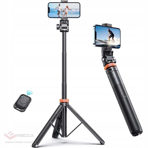 Selfie stick Tech-Protect L03S Bluetooth z pilotem, tripodem do 148cm i głowicą 180 - biały