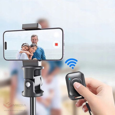 Selfie stick Tech-Protect L03S Bluetooth z pilotem, tripodem do 148cm i głowicą 180 - biały