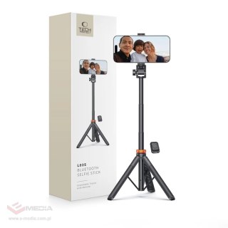 Selfie stick Tech-Protect L03S Bluetooth z pilotem, tripodem do 148cm i głowicą 180 - czarny