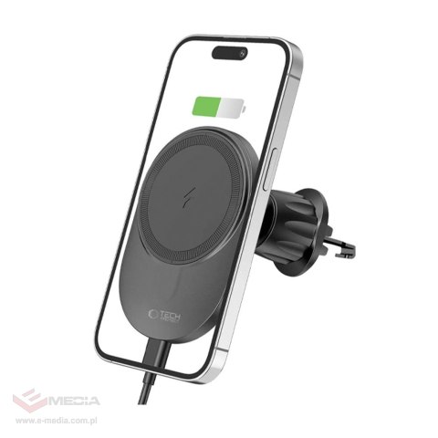 Uchwyt Tech-Protect MM15W-V1 samochodowy na telefon z ładowarką indukcyjną MagSafe 15W na kratkę nawiewu - czarny