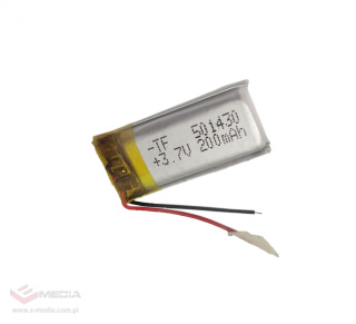 3.7V 200mAh 501430 bateria litowo polimerowa