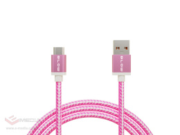 Kabel USB A - micro B 1,0m plecio-róż BL