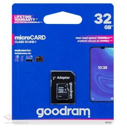 Karta microSDHC 32GB+ada.SD CL10 GOODRAM