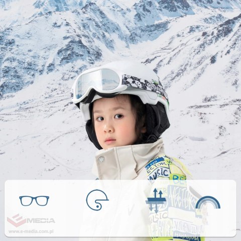 Gogle narciarskie Qunature Panda dla dzieci - czarne/białe