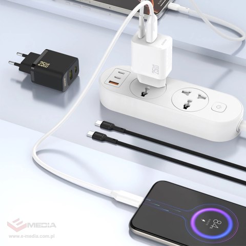 Ładowarka Dudao A26T GaN 25W USB-A, USB-C - biała