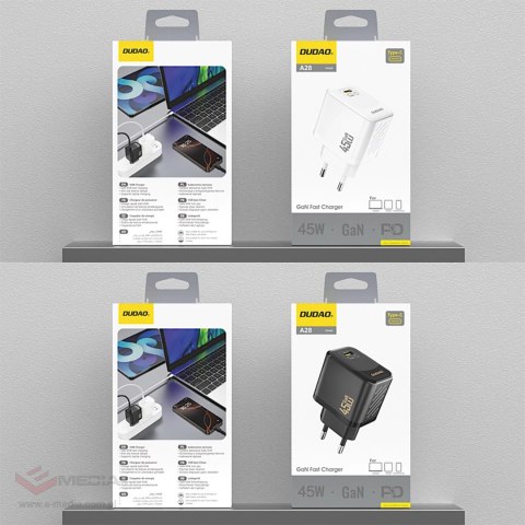 Ładowarka sieciowa Dudao A28 45W GaN USB-C - biała
